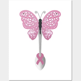 Butterfly Spoon Awareness Ribbon! (Pink) Posters and Art